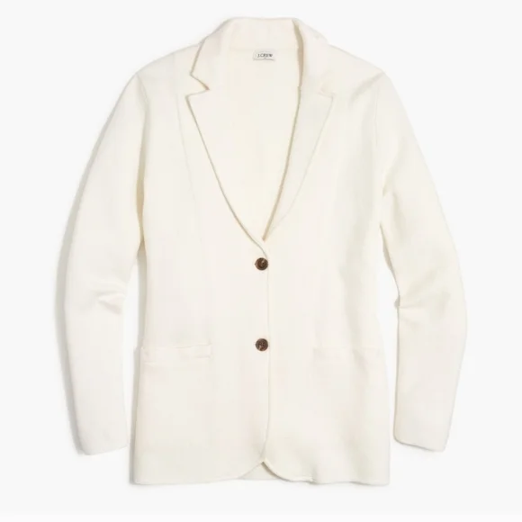 J. Crew Sweater Blazer Cream Ponte Knit Classic Stretch XS Professional - Picture 3 of 16